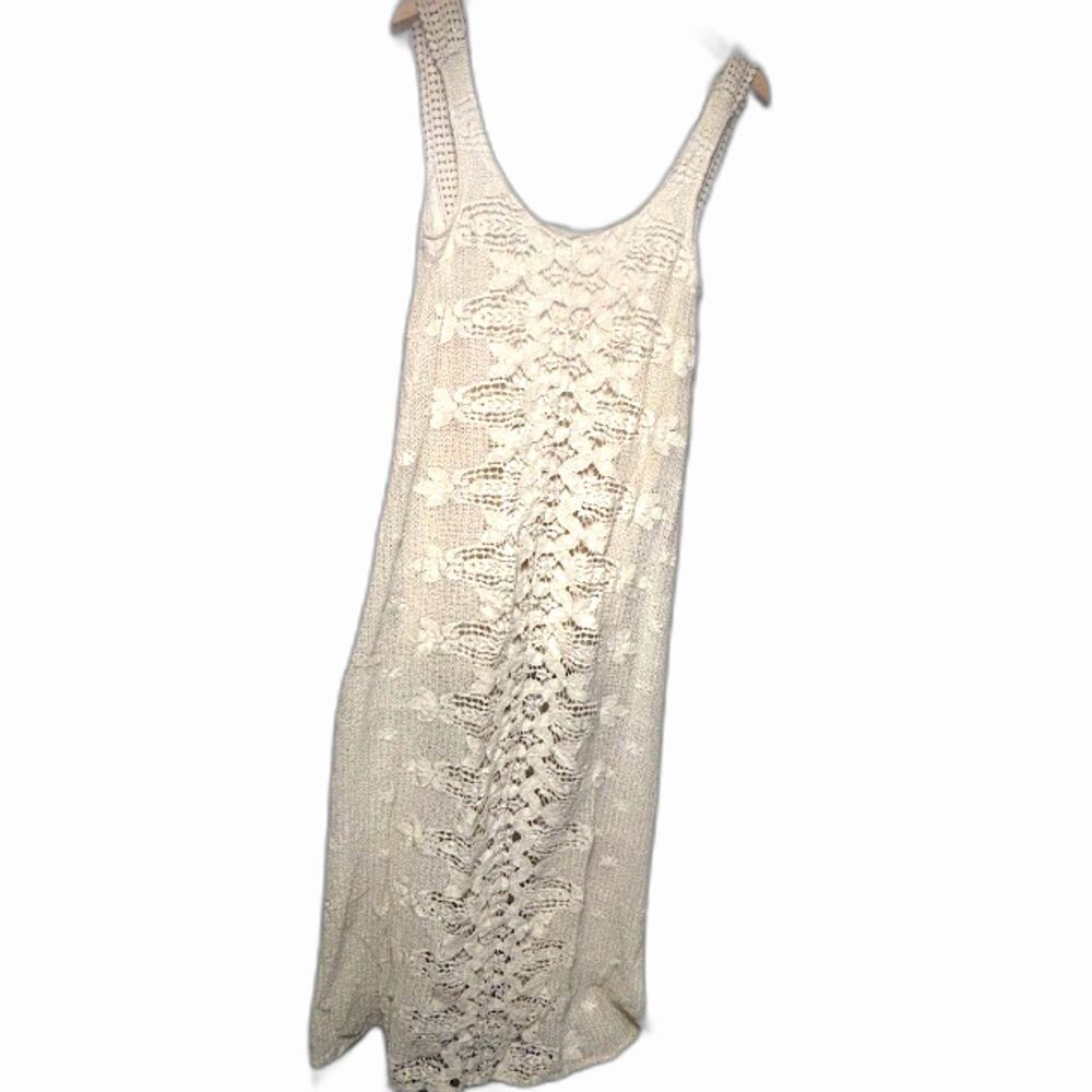 Jen's Pirate Booty Lace Midi Dress OS Cream Antique White Bridal Beachy Crochet